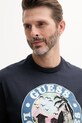 Памучна тениска Guess тъмносин M5GI15.K8FQ4