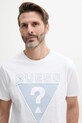 Βαμβακερό μπλουζάκι Guess λευκό M5GI29.KBW41