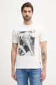 Guess t-shirt bawełniany nadruk beżowy M5GI33.KBW41