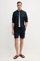 BOSS tricou din amestec de in 50537498 bleumarin SS25
