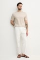 Bavlnené tričko BOSS 50539303 béžová SS25