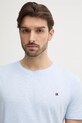 Tričko s příměsí lnu Tommy Hilfiger modrá UM0UM03527