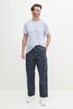 Calvin Klein póló vászonkeverékből KM0KM01138 kék SS25