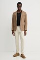 Тениска с лен Calvin Klein KM0KM01139 черен SS25