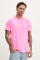 Bavlněné tričko Superdry hladký růžová M1012140A.E9V