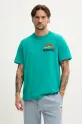 Superdry t-shirt bawełniany regular turkusowy M1012175A.8JY