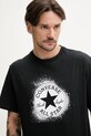 Βαμβακερό μπλουζάκι Converse μαύρο 10027998.A02