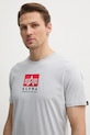 Alpha Industries tricou din bumbac Satin Logo T gri 148513