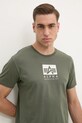 Alpha Industries tricou din bumbac Satin Logo T verde 148513
