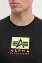 Alpha Industries tricou din bumbac Satin Logo T 148513 negru