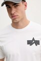 Alpha Industries tricou din bumbac Coach T BE alb 156538