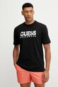 Guess tricou din bumbac print negru F5GI11.I3Z14