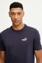 Βαμβακερό μπλουζάκι Puma σκούρο μπλε 684674
