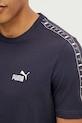 Βαμβακερό μπλουζάκι Puma 684674 σκούρο μπλε