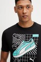 Puma tricou din bumbac GRAPHICS Sneaker negru 684830