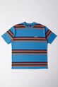 by Parra t-shirt bawełniany Script striped wzorzyste niebieski 53210
