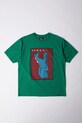 by Parra t-shirt bawełniany Vertical horse okrągły zielony 53505