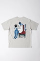by Parra t-shirt bawełniany Chair baller okrągły szary 53516