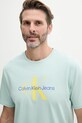 Бавовняна футболка Calvin Klein Jeans бірюзовий LV040EM286