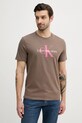 Calvin Klein Jeans t-shirt in cotone marrone LV040EM286