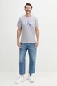 Хлопковая футболка Calvin Klein Jeans LV040EM286 фиолетовой SS25