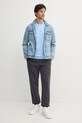 Бавовняна футболка Calvin Klein Jeans J30J327469 блакитний SS25