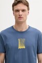 Oblačila Bombažna kratka majica Calvin Klein Jeans J30J327522 modra