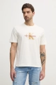 Calvin Klein Jeans t-shirt bawełniany beżowy J30J327471