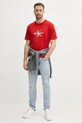 Calvin Klein Jeans tricou din bumbac J30J327471 rosu SS25