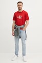 Calvin Klein Jeans t-shirt bawełniany J30J327471 czerwony SS25