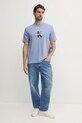 Calvin Klein Jeans t-shirt bawełniany J30J327471 niebieski SS25