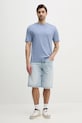 Bavlnené tričko Calvin Klein Jeans J30J327237 modrá SS25