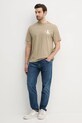 Calvin Klein Jeans tricou din bumbac J30J327475 bej SS25