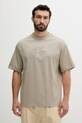 Bavlněné tričko Calvin Klein Jeans kulatý béžová LV04RB295G