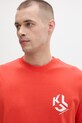 Karl Lagerfeld Jeans t-shirt męski z bawełny czerwony A2M17072