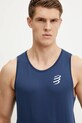 Compressport tricou de alergare Singlet albastru ATSM743