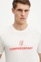 Compressport tricou Podium alb ATSM554