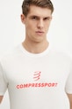 Тениска Compressport Podium бял ATSM554