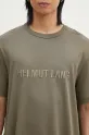 Памучна тениска Helmut Lang Logo Ov Tee.Hvy Ever зелен O04HM599