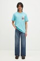 Βαμβακερό μπλουζάκι Helmut Lang Pstcard T Bk.Mal Lt O10HM516 τιρκουάζ