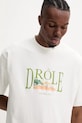 Drôle de Monsieur tricou din bumbac Le T-Shirt Tennis Court bej G.TS246.CO002.OW