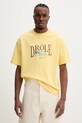 Bavlnené tričko Drôle de Monsieur Le T-Shirt Tennis Court relaxed žltá G.TS246.CO002.LYL