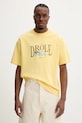 Drôle de Monsieur tricou din bumbac Le T-Shirt Tennis Court print galben G.TS246.CO002.LYL