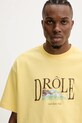 Drôle de Monsieur tricou din bumbac Le T-Shirt Tennis Court galben G.TS246.CO002.LYL