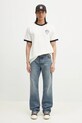 Drôle de Monsieur tricou din bumbac Le T-Shirt Pique Drule Cup G.TS251.CO162.OW alb
