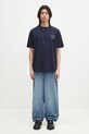 Drôle de Monsieur tricou din bumbac Le T-Shirt Slogan Esquisse G.TS188.CO002.NY bleumarin