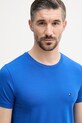 Tommy Hilfiger T-shirt basic męski bawełniany z elastanem niebieski MW0MW10800.
