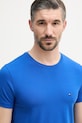 Tommy Hilfiger T-shirt basic męski bawełniany z elastanem niebieski MW0MW10800.