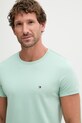 Tommy Hilfiger T-shirt basic męski bawełniany z elastanem turkusowy MW0MW10800.