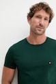 Tommy Hilfiger T-shirt basic męski bawełniany z elastanem zielony MW0MW10800.